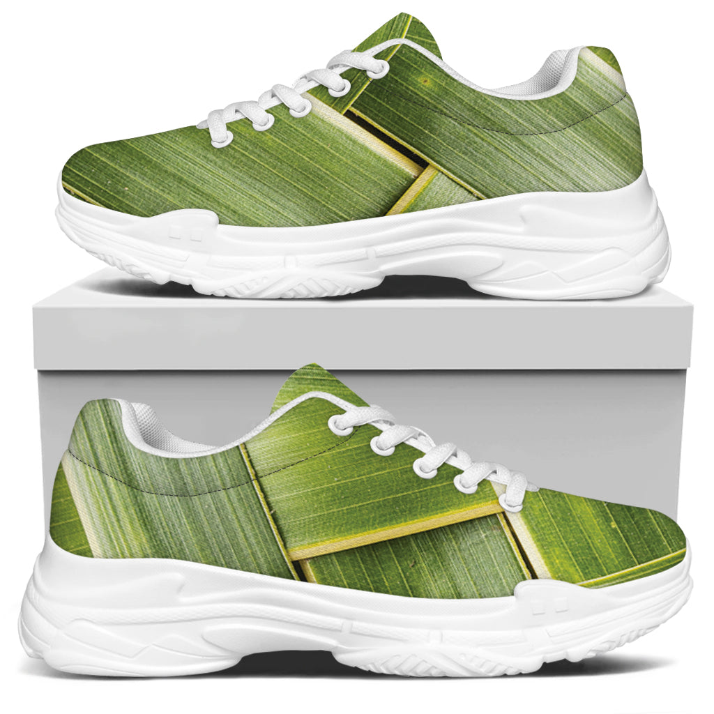 Coconut Leaf Print White Chunky Shoes