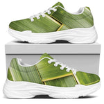 Coconut Leaf Print White Chunky Shoes