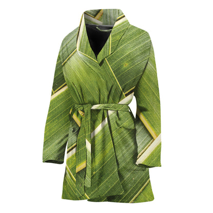 Coconut Leaf Print Women's Bathrobe
