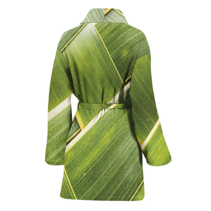 Coconut Leaf Print Women's Bathrobe