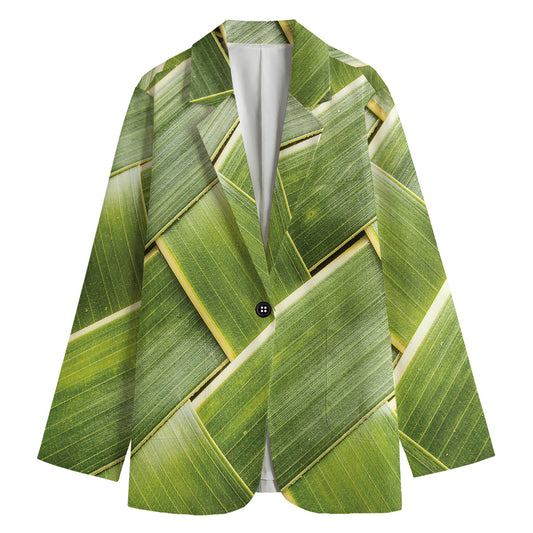 Coconut Leaf Print Women's Blazer