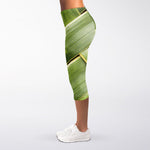 Coconut Leaf Print Women's Capri Leggings
