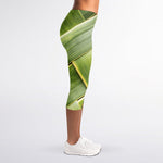 Coconut Leaf Print Women's Capri Leggings