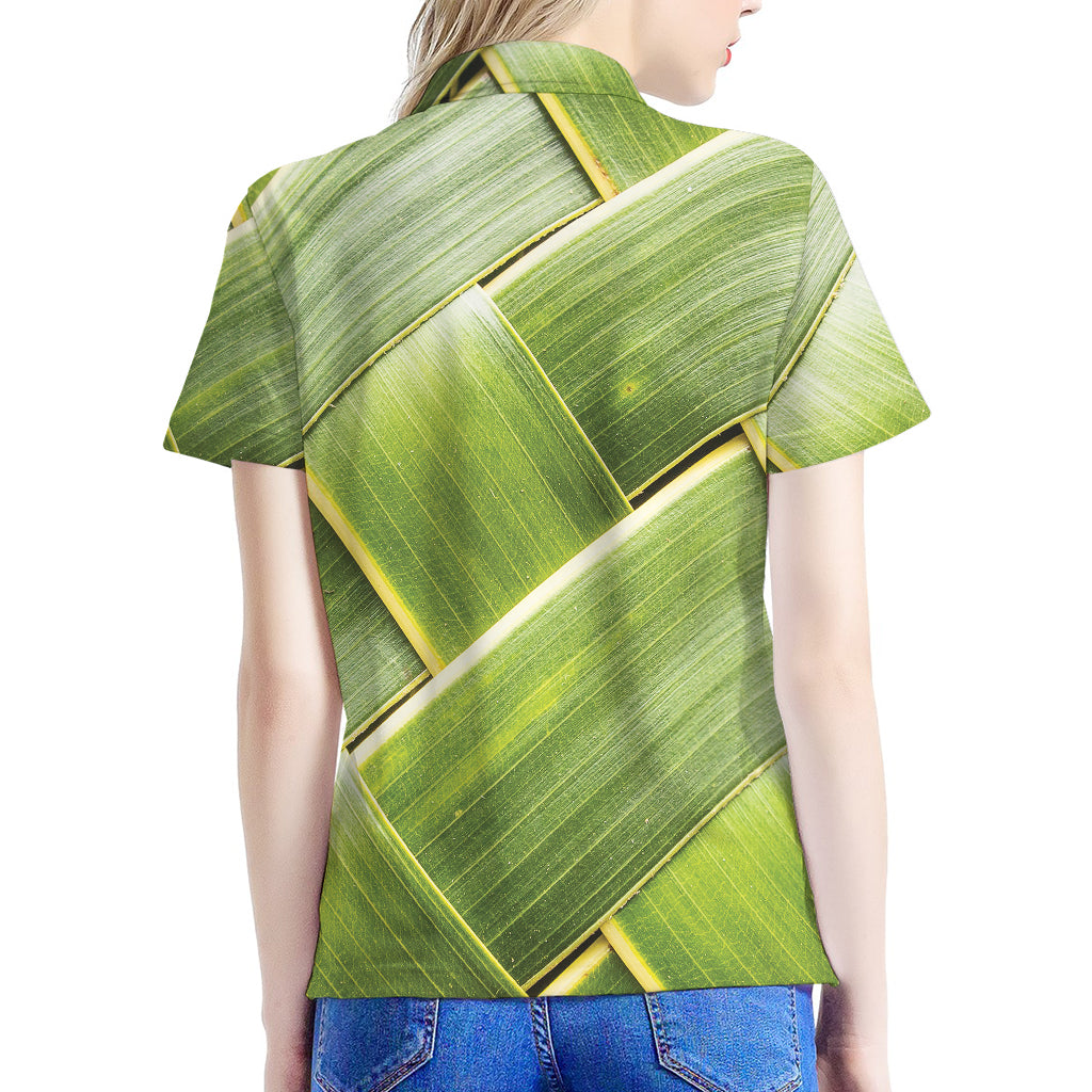 Coconut Leaf Print Women's Polo Shirt