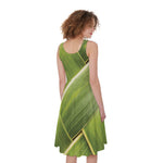 Coconut Leaf Print Women's Sleeveless Dress
