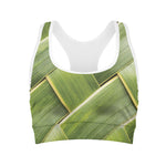 Coconut Leaf Print Women's Sports Bra