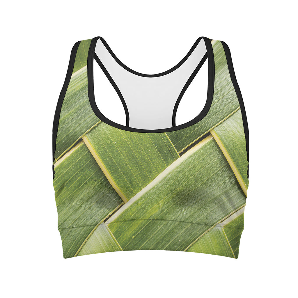 Coconut Leaf Print Women's Sports Bra