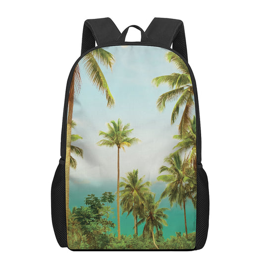 Coconut Tree Print 17 Inch Backpack