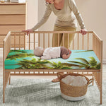 Coconut Tree Print Baby Crib Sheet