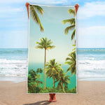 Coconut Tree Print Beach Towel