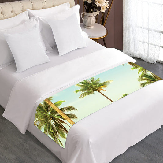 Coconut Tree Print Bed Runner