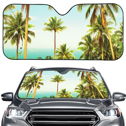 Coconut Tree Print Car Windshield Sun Shade