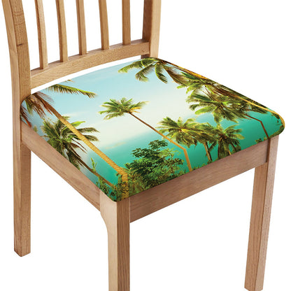 Coconut Tree Print Chair Cushion Cover