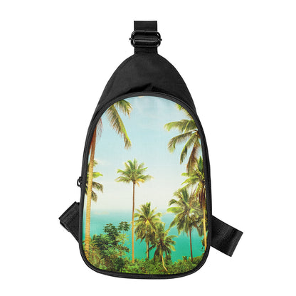 Coconut Tree Print Chest Bag