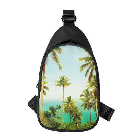 Coconut Tree Print Chest Bag