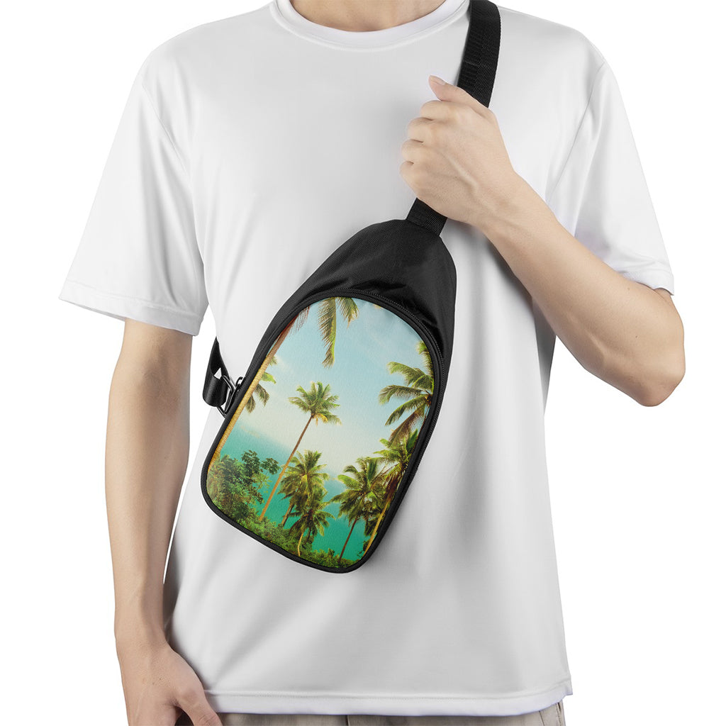 Coconut Tree Print Chest Bag