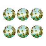 Coconut Tree Print Coaster Set