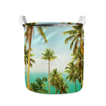 Coconut Tree Print Collapsible Laundry Basket