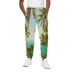 Coconut Tree Print Cotton Pants