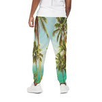 Coconut Tree Print Cotton Pants