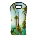 Coconut Tree Print Double Neoprene Wine Tote