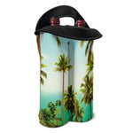 Coconut Tree Print Double Neoprene Wine Tote