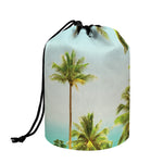 Coconut Tree Print Drawstring Makeup Bag