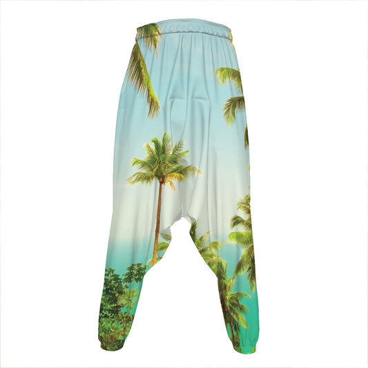 Coconut Tree Print Hammer Pants
