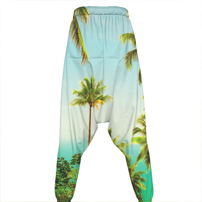 Coconut Tree Print Hammer Pants