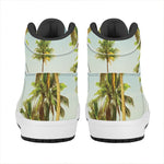 Coconut Tree Print High Top Leather Sneakers
