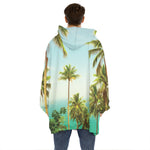 Coconut Tree Print Hoodie Blanket