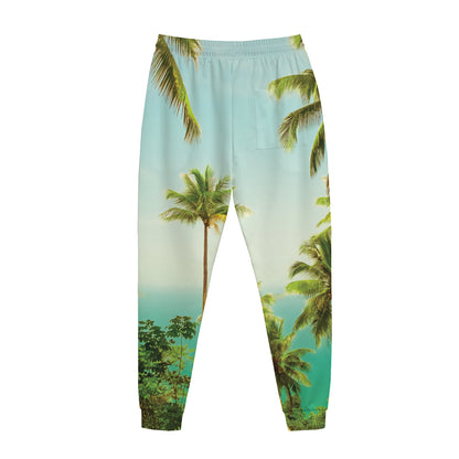 Coconut Tree Print Jogger Pants