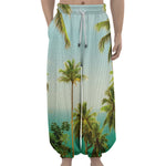 Coconut Tree Print Lantern Pants