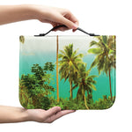 Coconut Tree Print Leather Bible Cover