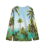 Coconut Tree Print Long Sleeve Short Coat