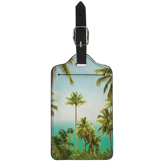 Coconut Tree Print Luggage Tag