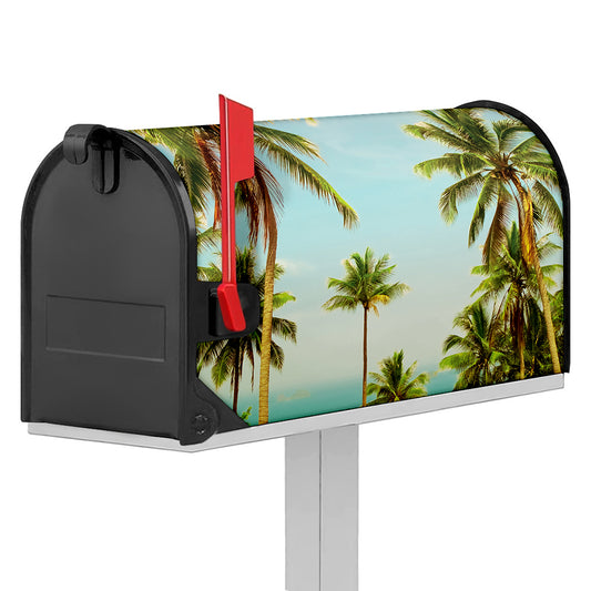 Coconut Tree Print Mailbox Cover