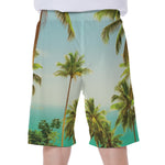 Coconut Tree Print Men's Beach Shorts