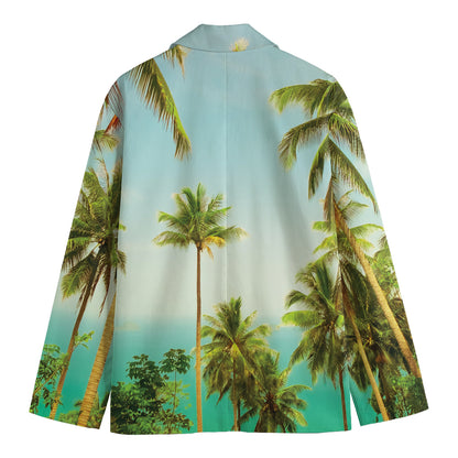 Coconut Tree Print Men's Blazer