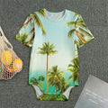 Coconut Tree Print Men's Bodysuit