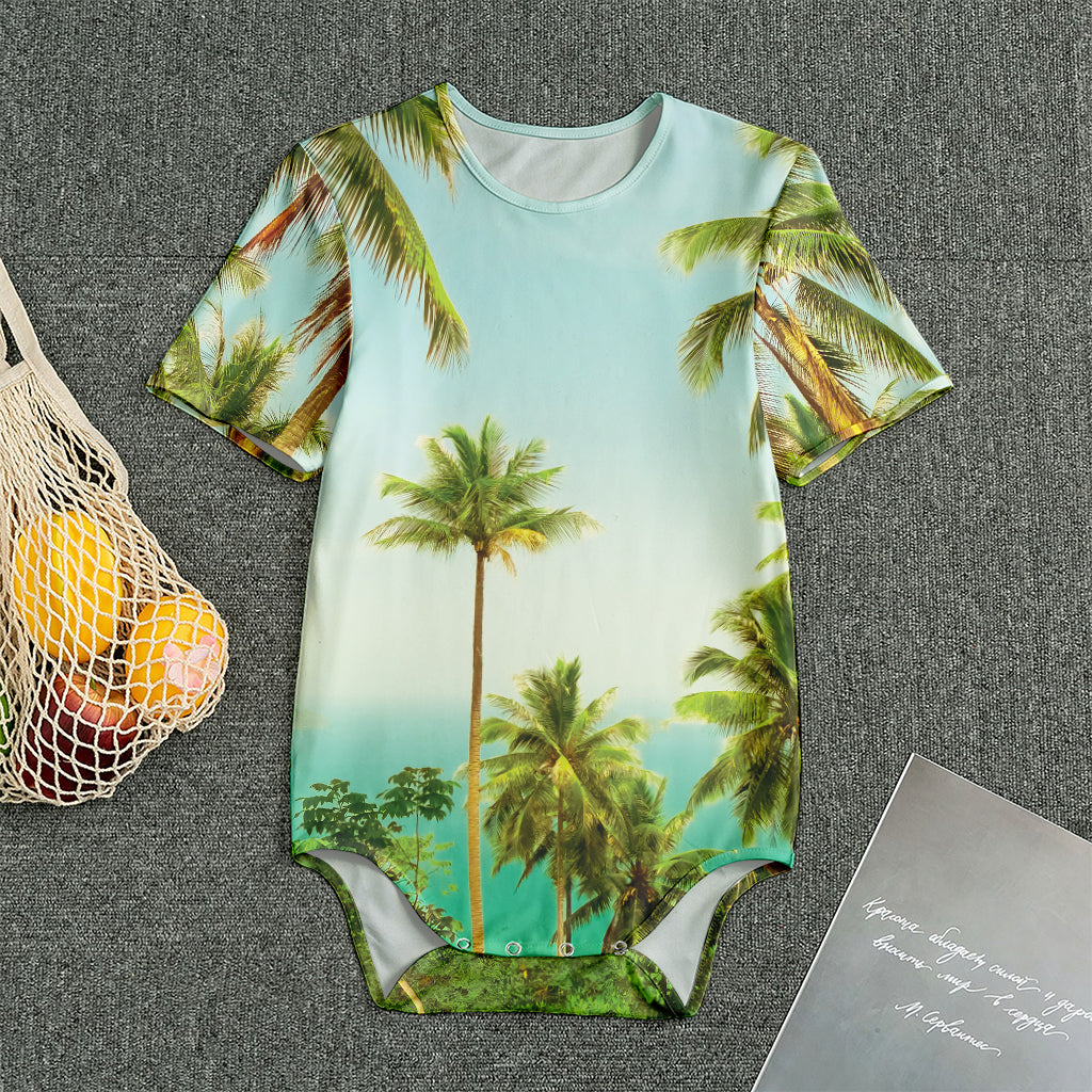 Coconut Tree Print Men's Bodysuit