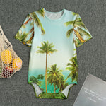 Coconut Tree Print Men's Bodysuit