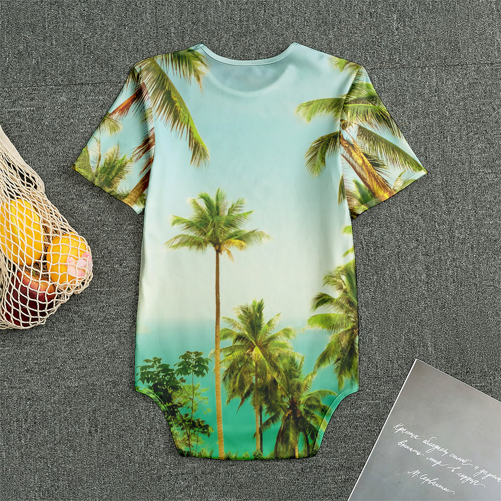 Coconut Tree Print Men's Bodysuit