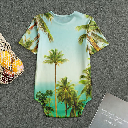 Coconut Tree Print Men's Bodysuit