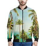 Coconut Tree Print Men's Bomber Jacket