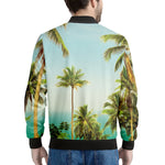 Coconut Tree Print Men's Bomber Jacket