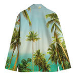 Coconut Tree Print Men's Cotton Blazer