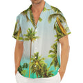 Coconut Tree Print Men's Deep V-Neck Shirt