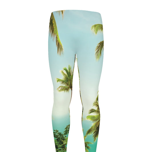 Coconut Tree Print Men's leggings