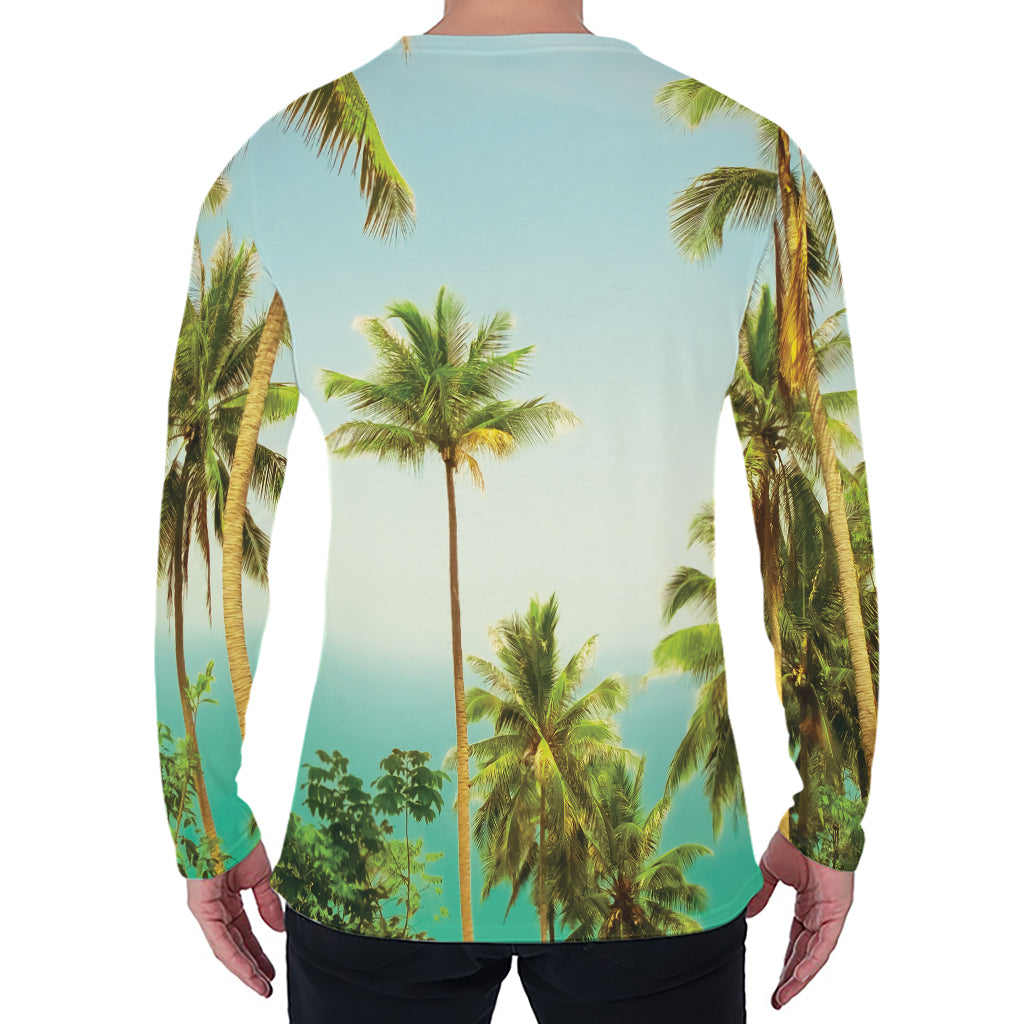 Coconut Tree Print Men's Long Sleeve T-Shirt